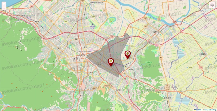 北海道のタックルベリーの店舗地図