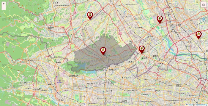 埼玉県のタックルベリーの店舗地図