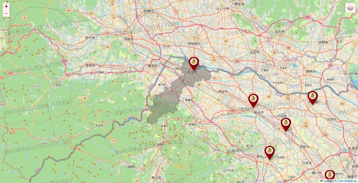 埼玉県のタックルベリーの店舗地図