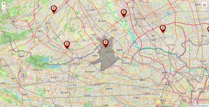 埼玉県のタックルベリーの店舗地図
