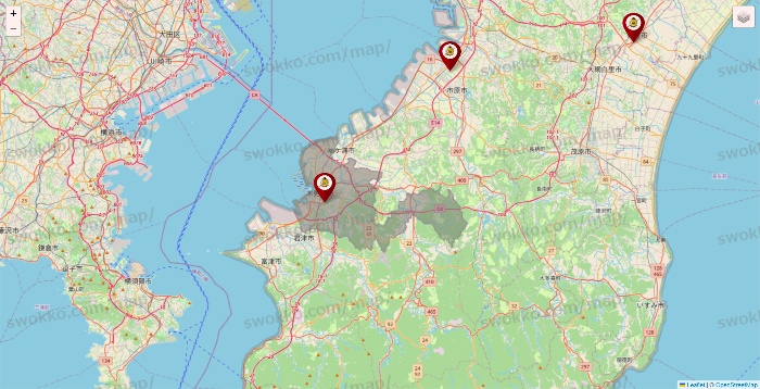 千葉県のタックルベリーの店舗地図