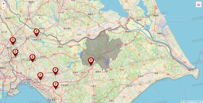 千葉県のタックルベリーの店舗地図