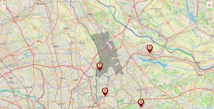 千葉県のタックルベリーの店舗地図