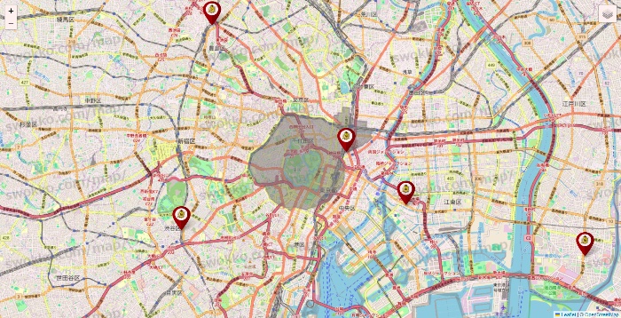東京都のタックルベリーの店舗地図