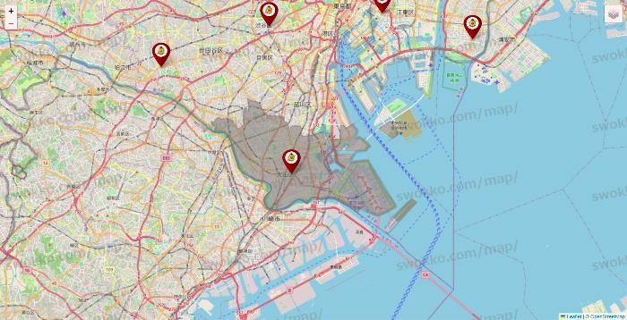 東京都のタックルベリーの店舗地図