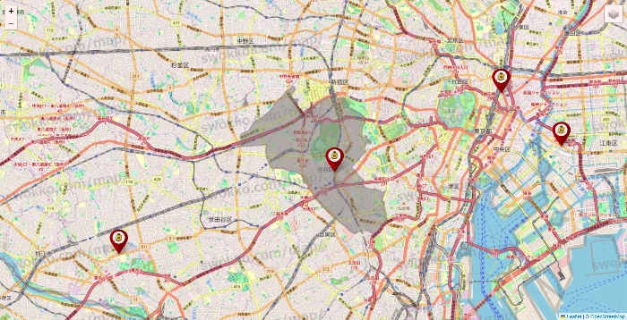 東京都のタックルベリーの店舗地図
