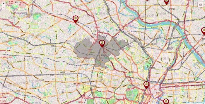 東京都のタックルベリーの店舗地図