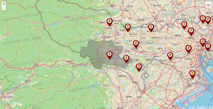 東京都のタックルベリーの店舗地図
