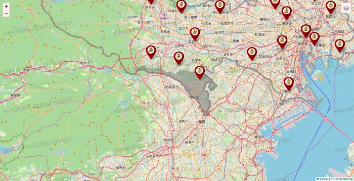 東京都のタックルベリーの店舗地図