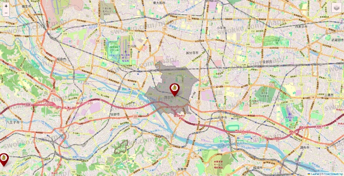 東京都のタックルベリーの店舗地図
