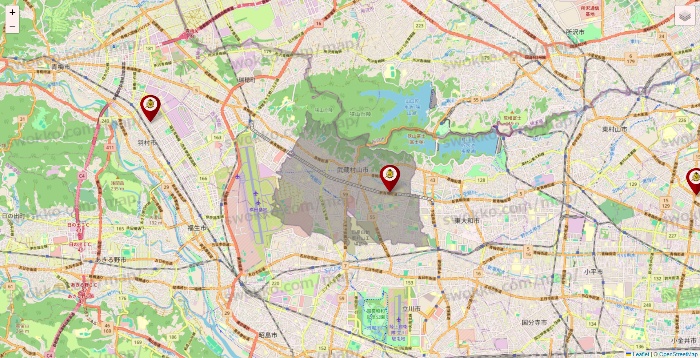 東京都のタックルベリーの店舗地図