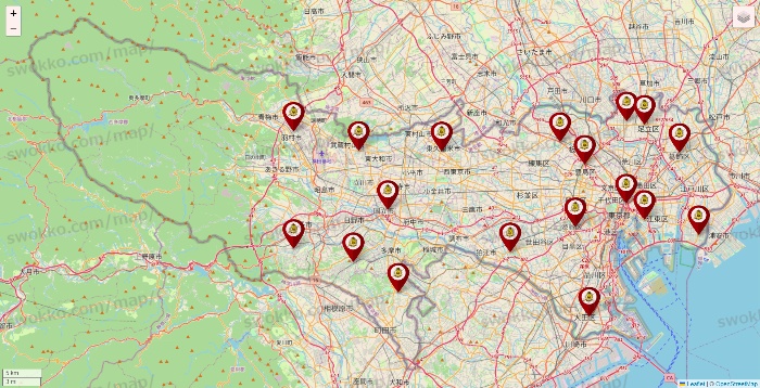 東京都のタックルベリーの店舗地図