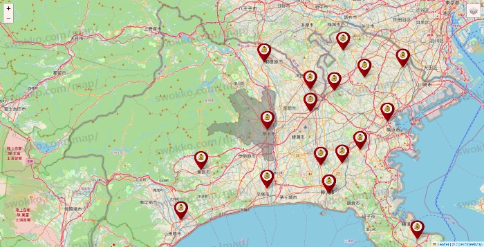 神奈川県のタックルベリーの店舗地図