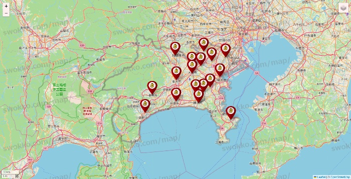 神奈川県のタックルベリーの店舗地図