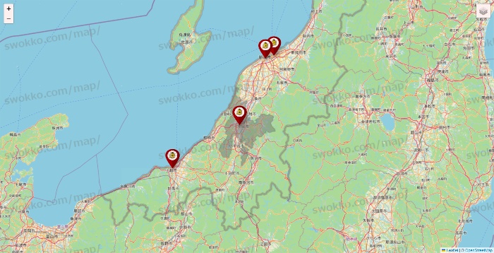 新潟県のタックルベリーの店舗地図