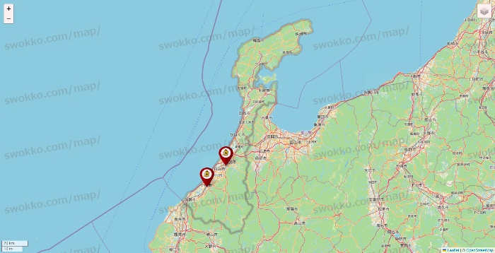 石川県のタックルベリーの店舗地図