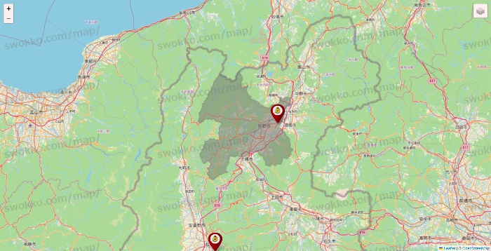 長野県のタックルベリーの店舗地図