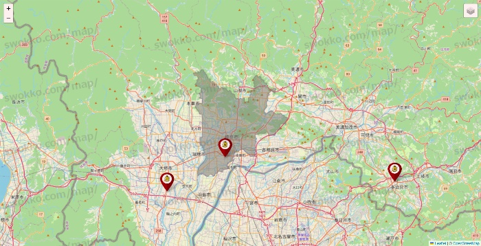 岐阜県のタックルベリーの店舗地図