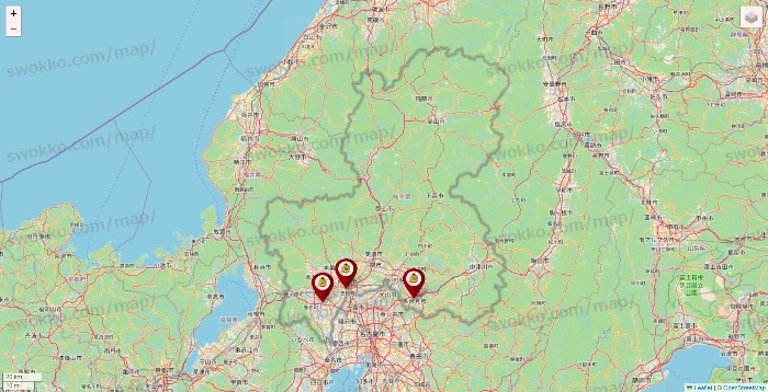 岐阜県のタックルベリーの店舗地図