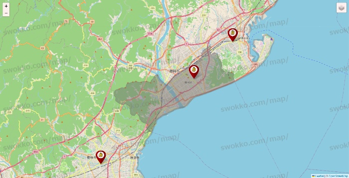 静岡県のタックルベリーの店舗地図