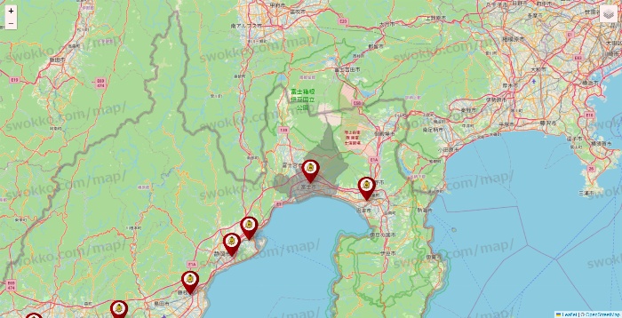 静岡県のタックルベリーの店舗地図