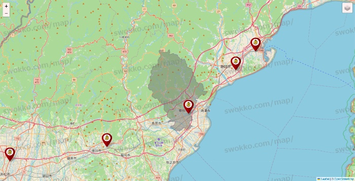 静岡県のタックルベリーの店舗地図