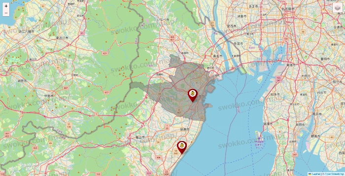 三重県のタックルベリーの店舗地図