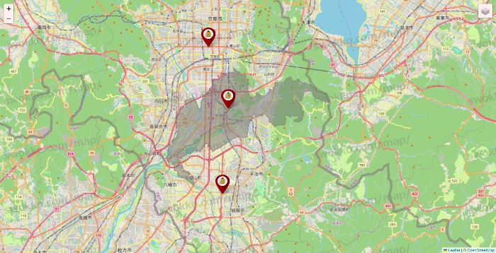 京都府のタックルベリーの店舗地図