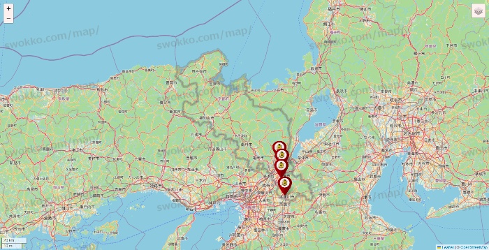京都府のタックルベリーの店舗地図