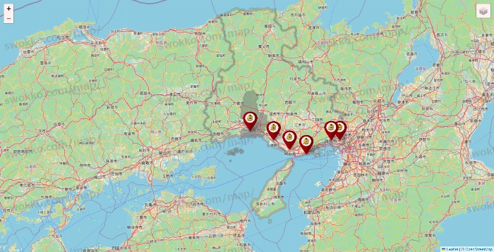 兵庫県のタックルベリーの店舗地図