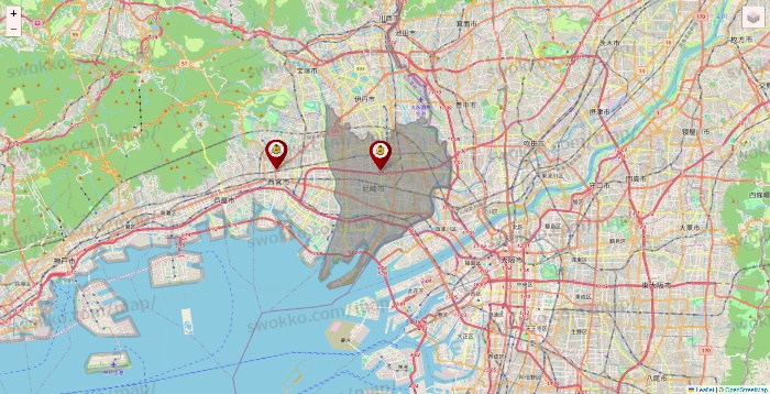 兵庫県のタックルベリーの店舗地図