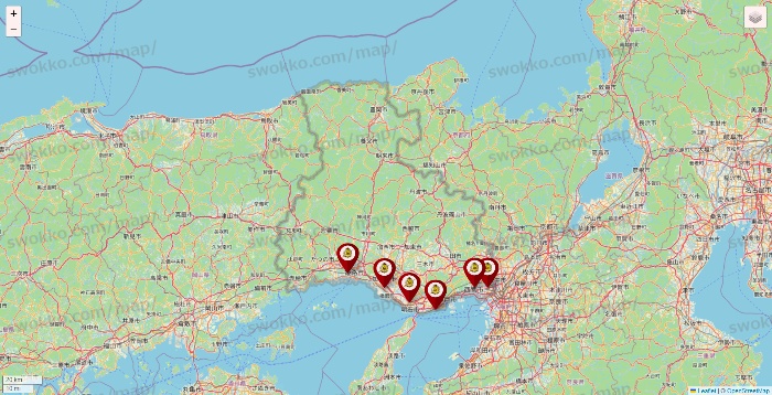 兵庫県のタックルベリーの店舗地図