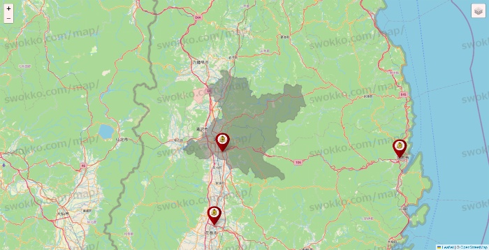 岩手県のタックルベリーの店舗地図