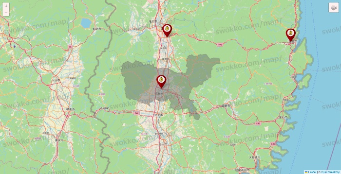 岩手県のタックルベリーの店舗地図