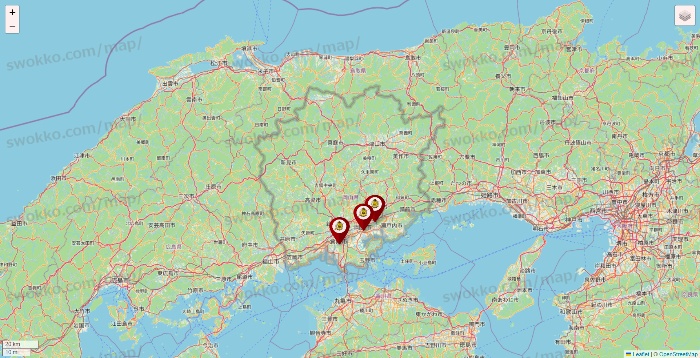 岡山県のタックルベリーの店舗地図