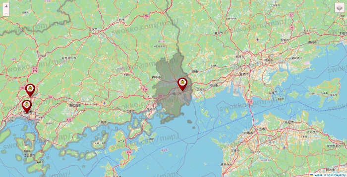 広島県のタックルベリーの店舗地図