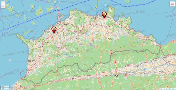 香川県のタックルベリーの店舗地図