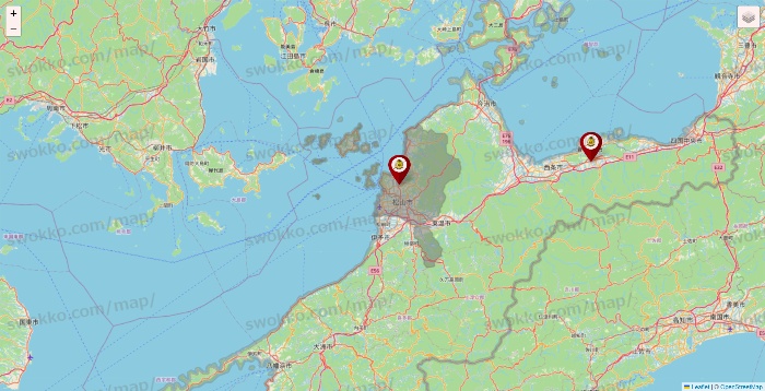 愛媛県のタックルベリーの店舗地図