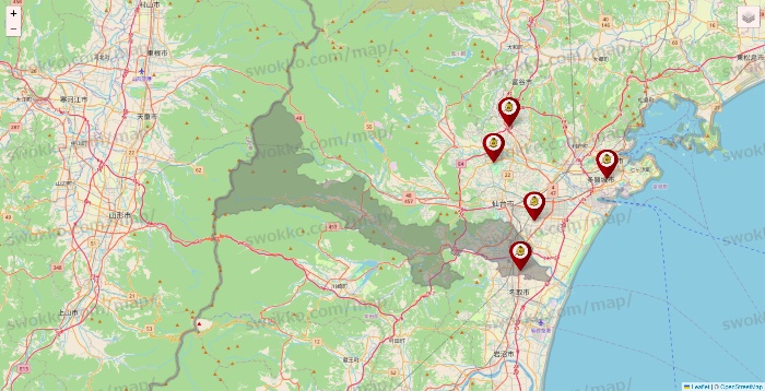 宮城県のタックルベリーの店舗地図