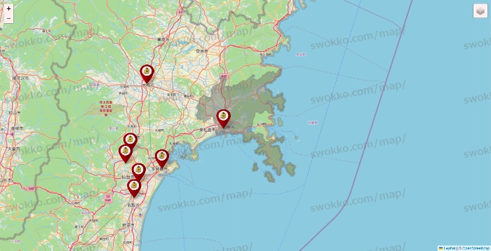 宮城県のタックルベリーの店舗地図