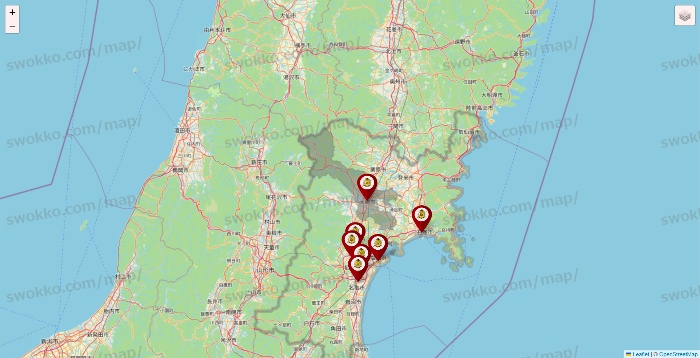 宮城県のタックルベリーの店舗地図