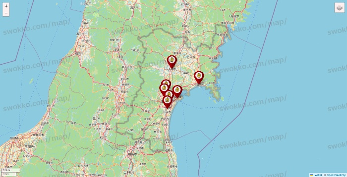 宮城県のタックルベリーの店舗地図