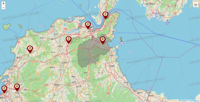 福岡県のタックルベリーの店舗地図