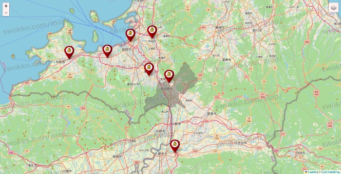 福岡県のタックルベリーの店舗地図