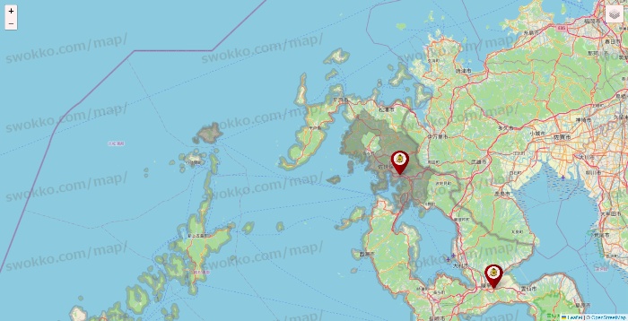 長崎県のタックルベリーの店舗地図