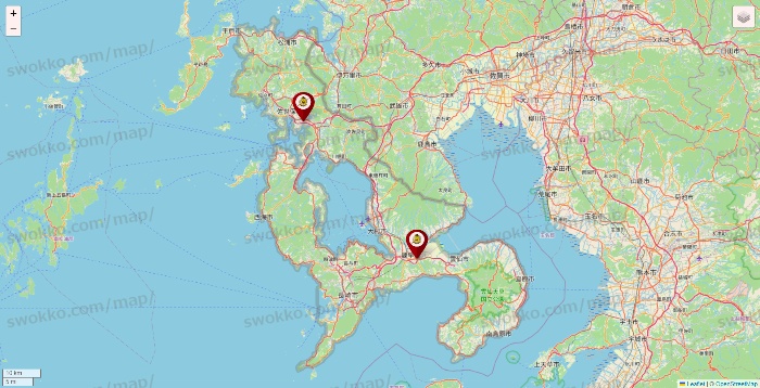 長崎県のタックルベリーの店舗地図