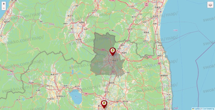 福島県のタックルベリーの店舗地図