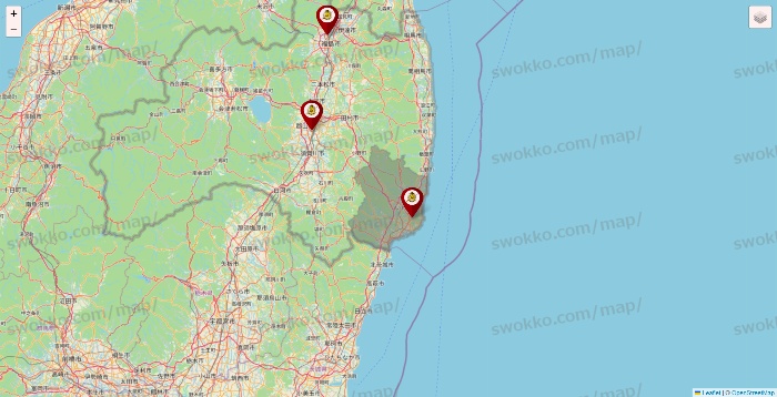 福島県のタックルベリーの店舗地図