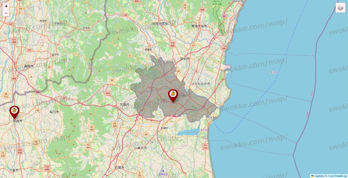 茨城県のタックルベリーの店舗地図