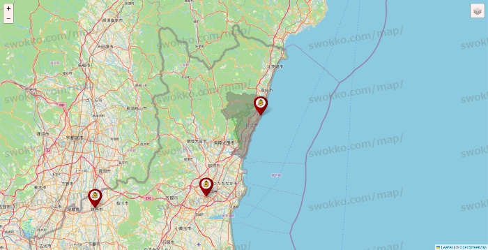 茨城県のタックルベリーの店舗地図